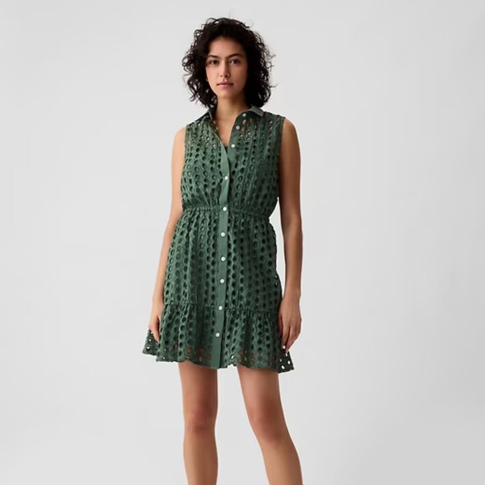 Gap Eyelet Tiered Mini Dress - Picture 3 of 5